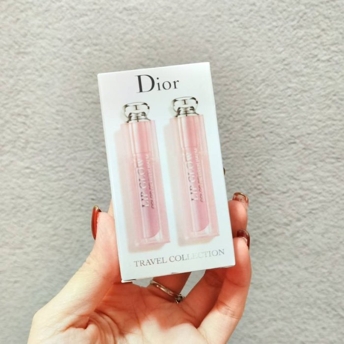 新店下殺折扣 限時特賣 Dior 迪奧變色潤唇膏2件套 癮誘粉漾潤唇膏3.5g CD唇膏 護唇膏 001淺粉色+004橘色