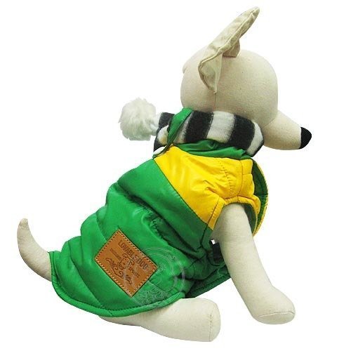 【??培菓寵物48H出貨??】LDG》滑雪衫寵物運動夾克背心附圍巾 (綠色)  特價380元