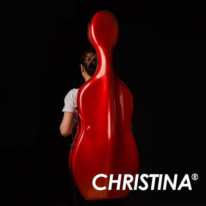 chrisitina碳纖維大提琴盒君主紅 大提琴包 大提琴琴盒 配件盒子~特價