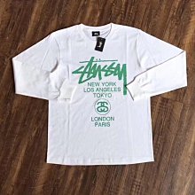 美國正品潮牌stussy world tour 新款配色黑白色長袖衛衣T恤