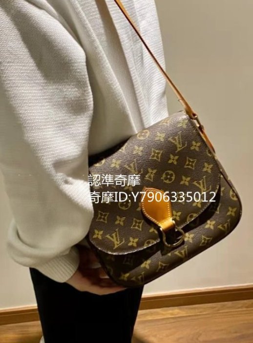 二手正品 LV 老花中大號馬鞍包 單肩斜挎包 單肩斜背包 Lv 包包 M51242