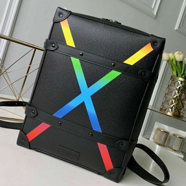 Louis Vuitton M30337 Taiga Rainbow Soft Trunk Backpack PM Leather