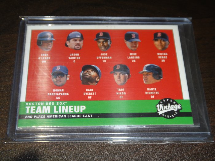 美國職棒 Red Sox Garciaparra + Varitek + 威拉斯 2001 UD Vintage 球員卡