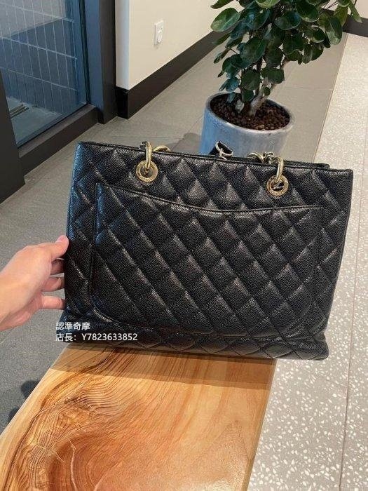 二手正品 CHANEL 香奈兒 GST tote bag 金扣 肩背包 側背包 手提包 氣質款 99新