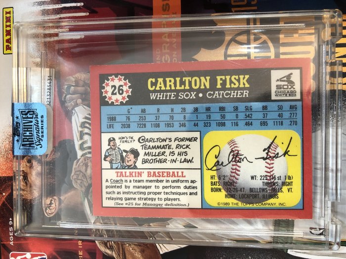 2018 MLB Topps Archives Signature 白襪隊 Carlton Fisk 親筆簽名卡 1/1