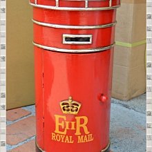 【【歐舍家飾】】鄉村復古紅色英倫郵筒二層櫃 ROYAL MAIL道具陳列擺飾收納餐廳民宿主題餐廳房間擺飾 工業風