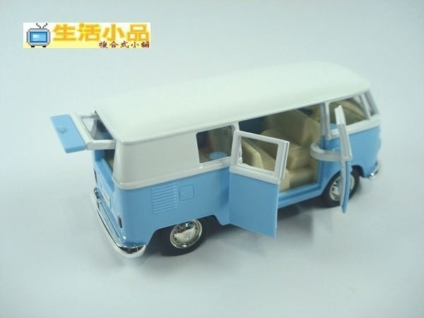 ☆生活小品☆ 模型 VOLKSWAGEN T1 TRANSPORTER *水藍白色* (有迴力) 歡迎選購^^