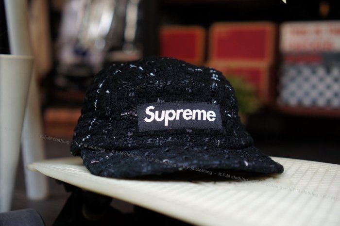 K.F.M 】Supreme RIBBON BOUCLE CAMP CAP 香奈兒毛呢五分割帽| Yahoo