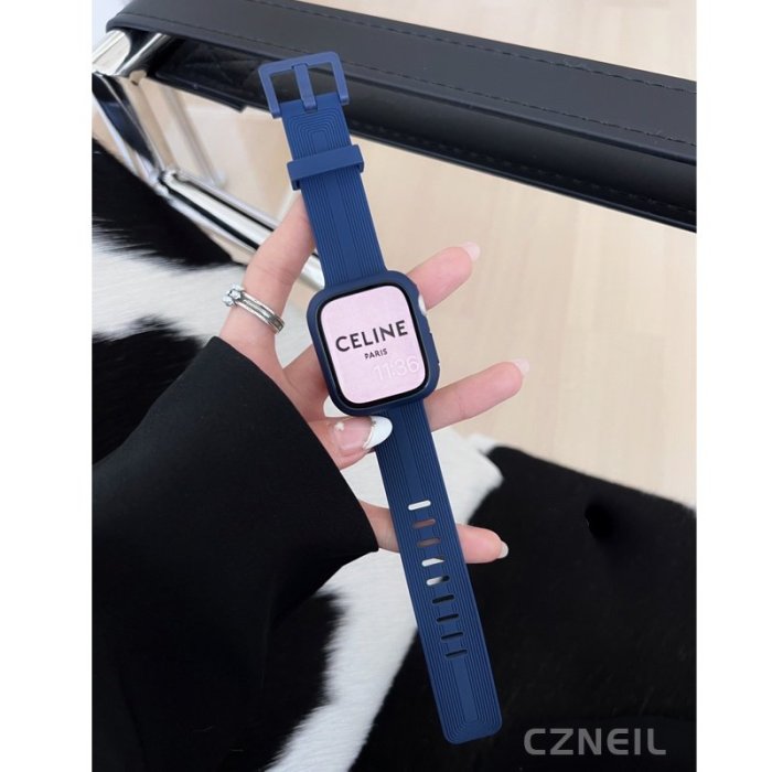 Apple Watch 矽膠錶帶套裝  矽膠錶帶 一件式錶殼 運動錶帶 iwatch7 SE 6替換帶 40 44