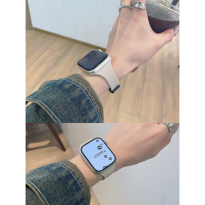 【熱賣精選】AppleWatch錶帶 磁吸小蠻腰錶帶 摺疊扣表帶 S8 S7 S6 SE 45mm 40mm 41mm 小蠻腰錶帶