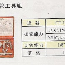 ㊣宇慶S網拍小舖㊣ (台) 擴管工具組 CT-1226-FA 1/8",1 1/8"
