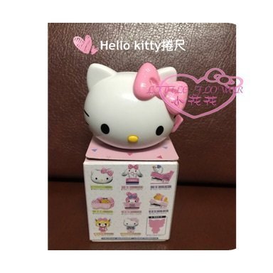 小公主日本精品♥ Hello Kitty大臉公仔蝴蝶結皮尺伸縮皮尺捲尺布尺