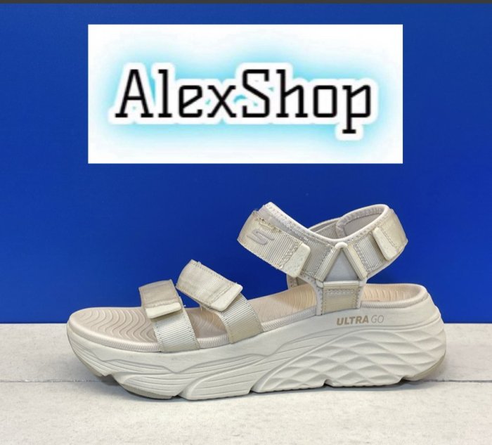 艾力克斯 SKECHERS MAX CUSHIONING SANDAL 女 140218NAT 米 休閒涼拖鞋