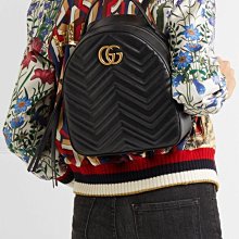 Gucci 476671 GG Marmont quilted leather backpack 後背包 黑 現貨