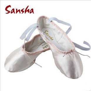 漫舞精靈 法國sansha緞面芭蕾舞鞋 芭蕾軟鞋 亮面緞帶