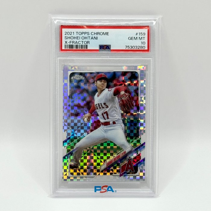 大谷翔平Shohei Ohtani 2021 topps Chrome X-Fractor 特卡PSA10