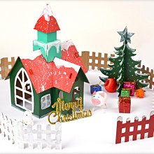 彩繪 DIY 聖誕建築 紙模型 手作 塗色 瓦楞紙 紙板 紙盒 摺紙 立體拼裝 益智 【JC4592】《Jami》