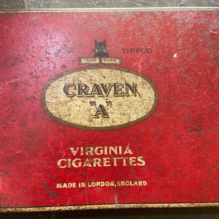 阿公的舊情人 CRAVEN 英國倫敦 菸草 煙草 鐵盒 香菸 早期 cigarettes