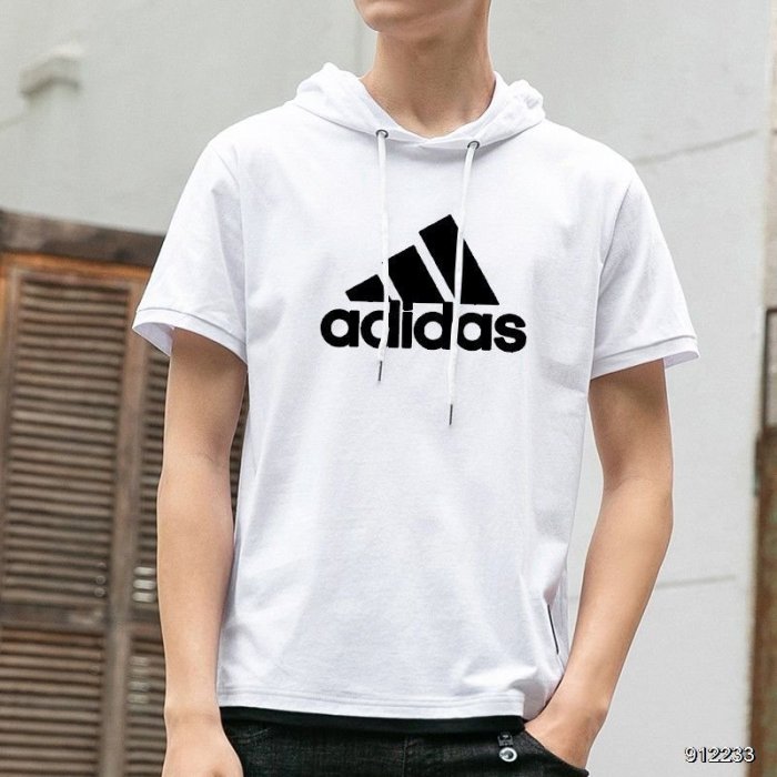 ～Mak運動服飾～ Adidas 愛迪達 港風短袖t恤連帽背心運動 短上衣 潮人健身藍球 帽T 207238