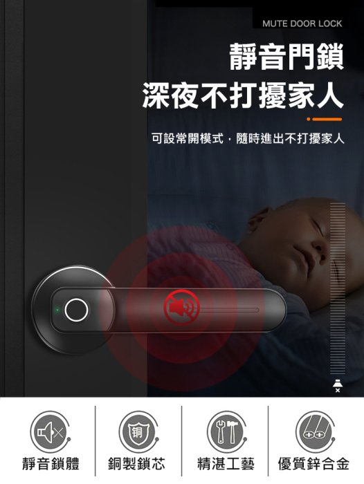 【WIDE VIEW】智能二合一電子指紋室內門鎖 指紋鎖 電子鎖 室內門指紋鎖 智能鎖 臥室鎖(ULOCK-130P)