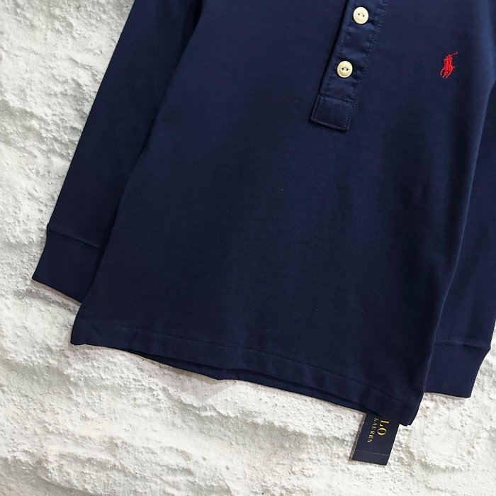 Maple麋鹿小舖 美國購買 童裝品牌POLO RALPH LAUREN 男童深藍色亨利長T ＊ ( 現貨3T )