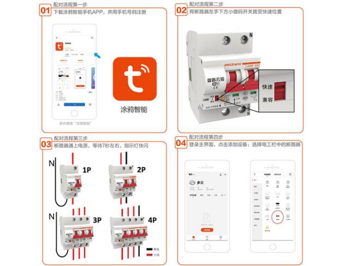 Tuya涂鴉遠端斷路器系統手機無國界遠距Siri聲控無熔絲開關Smart Life wifi手機聲控遠控繼電斷路器2P