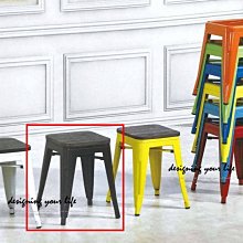 【設計私生活 】工業風方型木面鐵凳、餐椅-黑(部份地區免運費)E系列119W