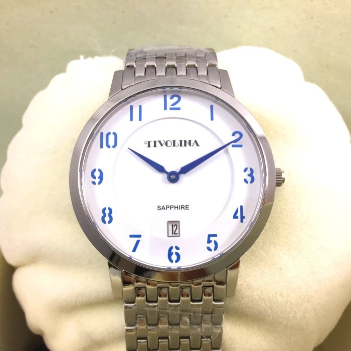 日本 TIVOLINA 高帽子 薄圓錶 簡約高貴 禮服錶  MAW3727BA 不鏽鋼 快拆式雙摺釦