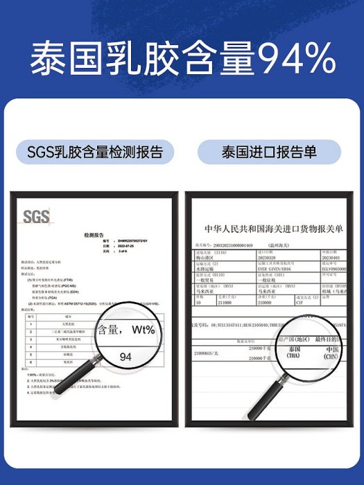 藍色泰國純天然乳膠床墊家用榻榻米薄宿舍單人兒童 無鑒賞期