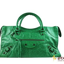 ＊奢華大道國際精品＊【BL078】BALENCIAGA 巴黎世家竹子綠小釦 Part Time機車包168028