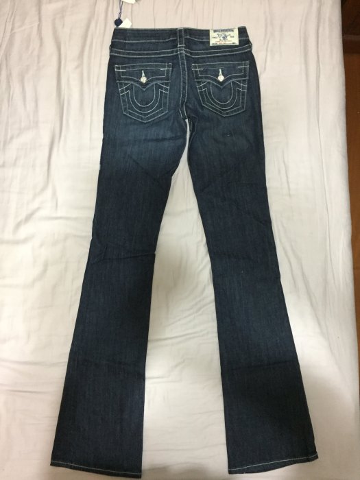 原價398美金☆True Religion☆全新正品Swarovski牛仔長靴型褲Bootcut (現貨size 25)