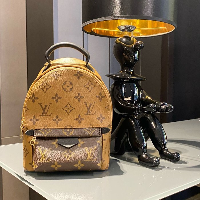 【翰貝格名牌館】全新真品 LV Palm Springs  MINI 焦糖 拼色 小型 後背包 M44872