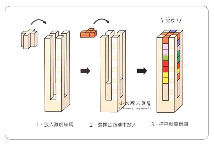 【小太陽玩具屋】日本木製俄羅斯3D立體方塊拼塔積木 4D積木 木質俄羅斯方塊 日本育腦塔遊戲 74關 9025