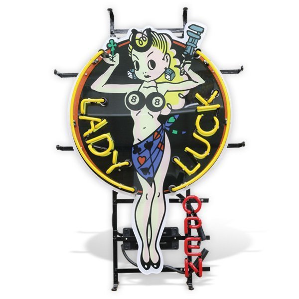 (I LOVE樂多) Lady Luck Neon Sign 幸運女神霓虹燈 打造居家/車庫裝飾情境