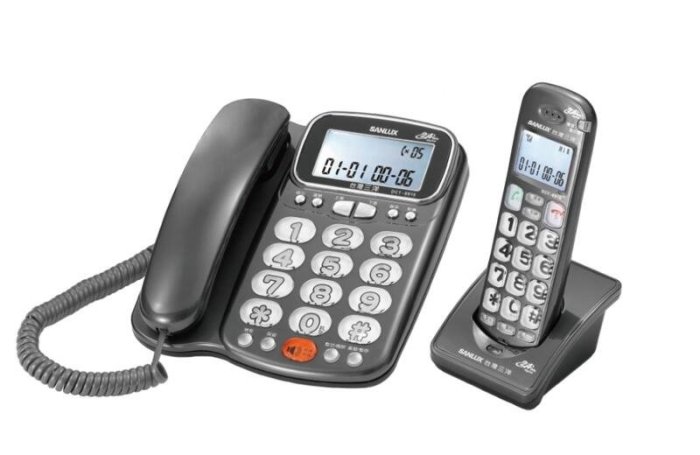 SANLUX台灣三洋數位無線電話機 DCT-8916 助聽電話18db音量 來去電報號 手機三組SOS電話-【便利網】