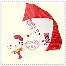 ♥小花花日本精品♥Hello Kitty 布偶公仔造型紅色好攜帶好收納雨傘.陽傘.折疊傘55508902
