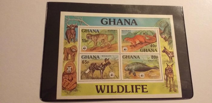 Ghana1977WWF保護野生生物小全張1全，特價700元。