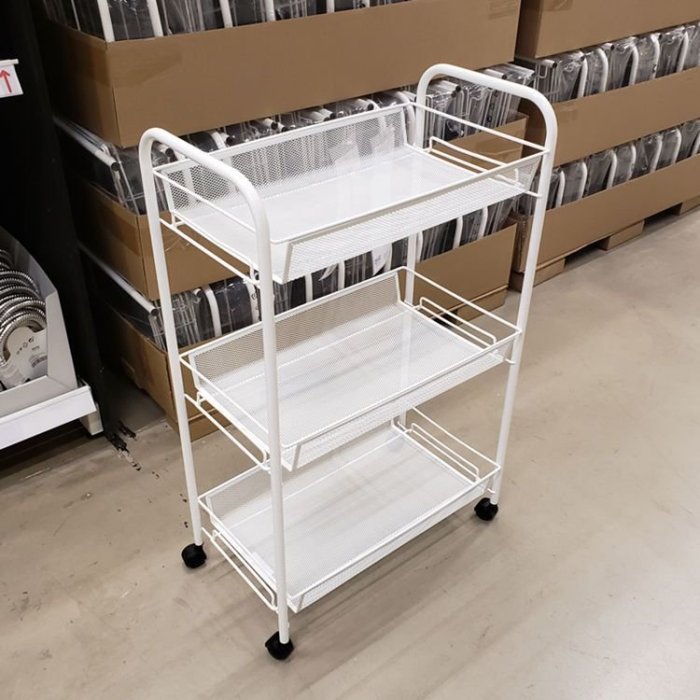 IKEA宜家正品霍納文小推車整理置物架收納架可移動浴室洗浴儲物車~特價