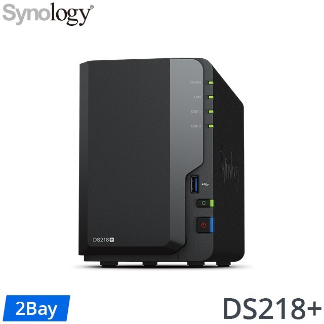 Synology DS218+ 2Bay 網路儲存伺服器(2Bay/Intel/2GB) 網路儲存