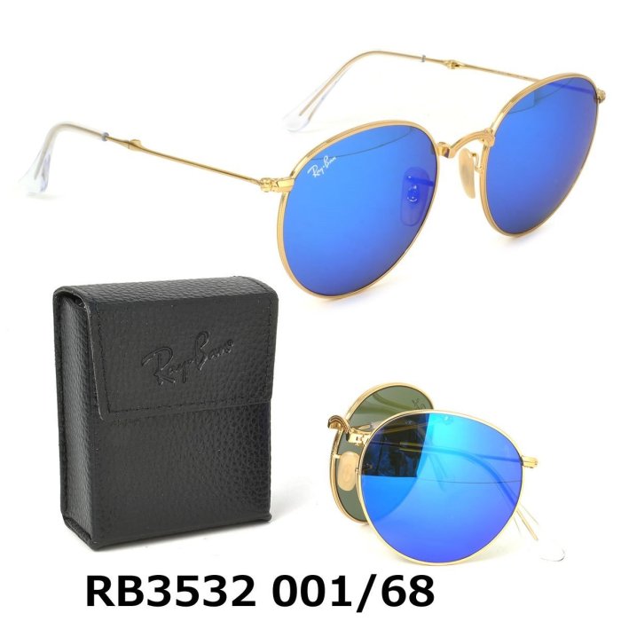 [P S] 全新正品 RAY BAN Rb3532 001/68 RB3447摺疊款 雷朋 圓形 復古太陽眼鏡 許瑋甯著