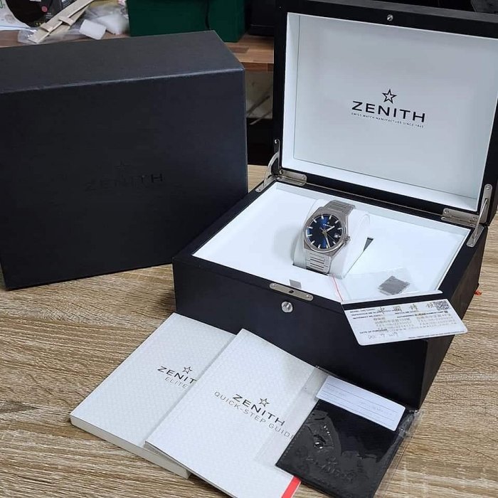 【個人藏錶】ZENITH 真力時 碟飛系列 鈦金屬材質 藍面 41mm 2019年12月 台南二手錶