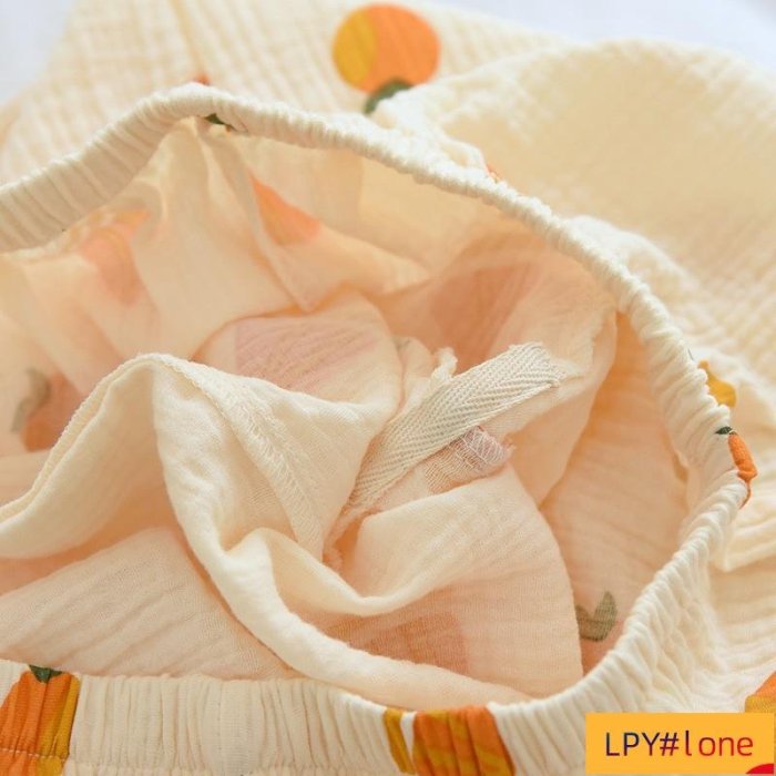 女士棉質家居服套裝女式縐布棉睡衣套裝女士大碼睡衣棉寬鬆【LPY#lone】
