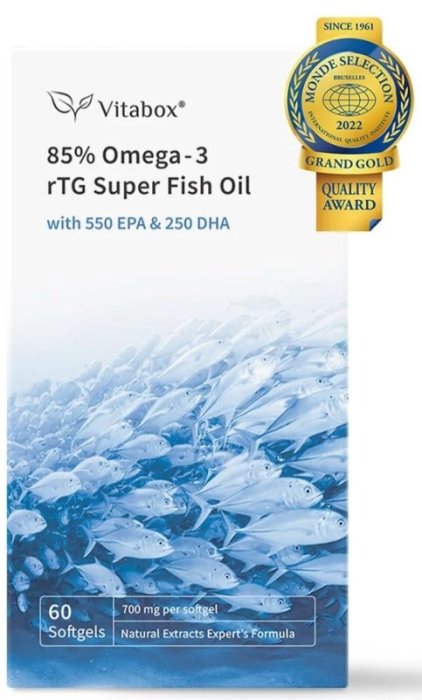 Vitabox 純淨-挪威 85% rTG 高濃度魚油 Omega-3 (EPA+DHA)｜第二代升級