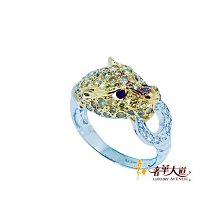 ＊奢華大道國際精品＊【J0755】金錢豹造型天然鑽戒#14