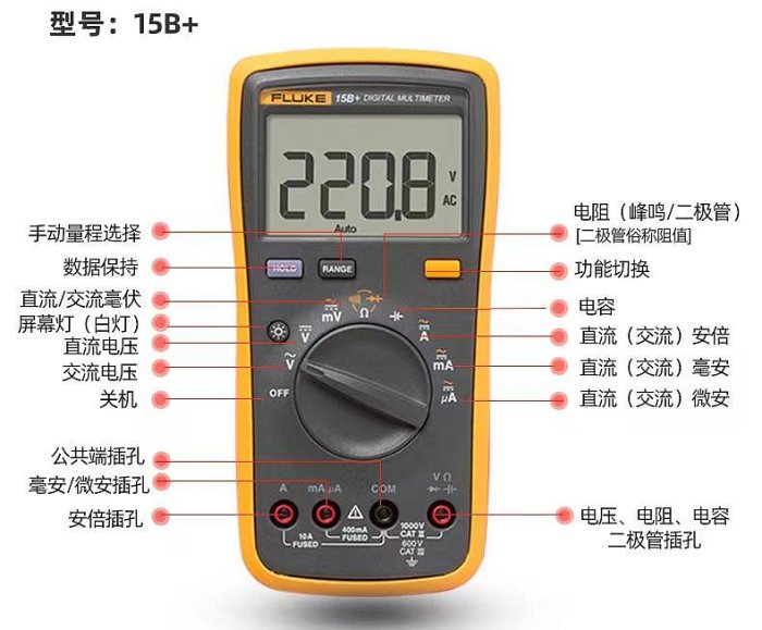 新品FLUKE福祿克萬用表 F101/15B+/17B+萬用表數字高精度全自動智能