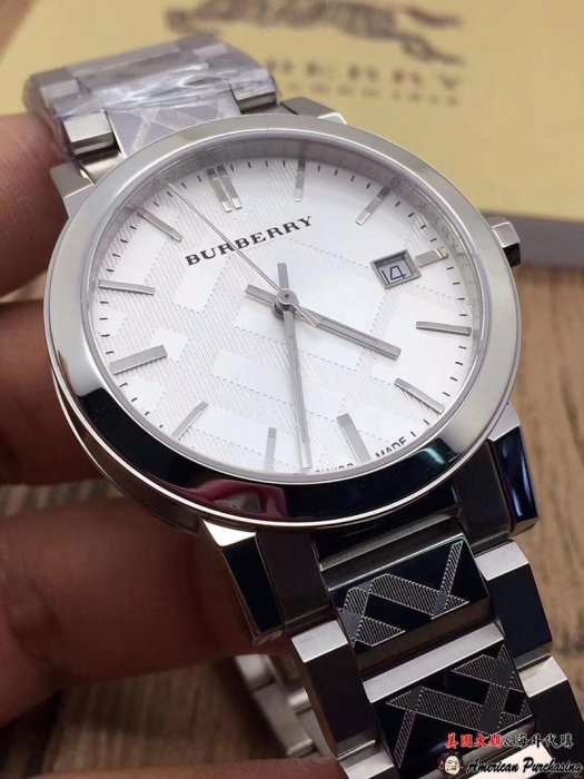 潮牌 Burberry 巴寶莉 英倫風格時尚 立體暗花錶盤 蝴蝶扣情侶對錶 手錶 美國outlet代購-雙喜生活館