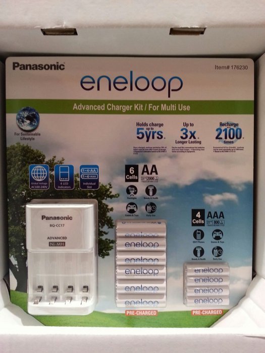 【日日小舖外送代購】[萊爾富] 好市多 Panasonic  ENELOOP充電器電池組 3號x6+4號x4