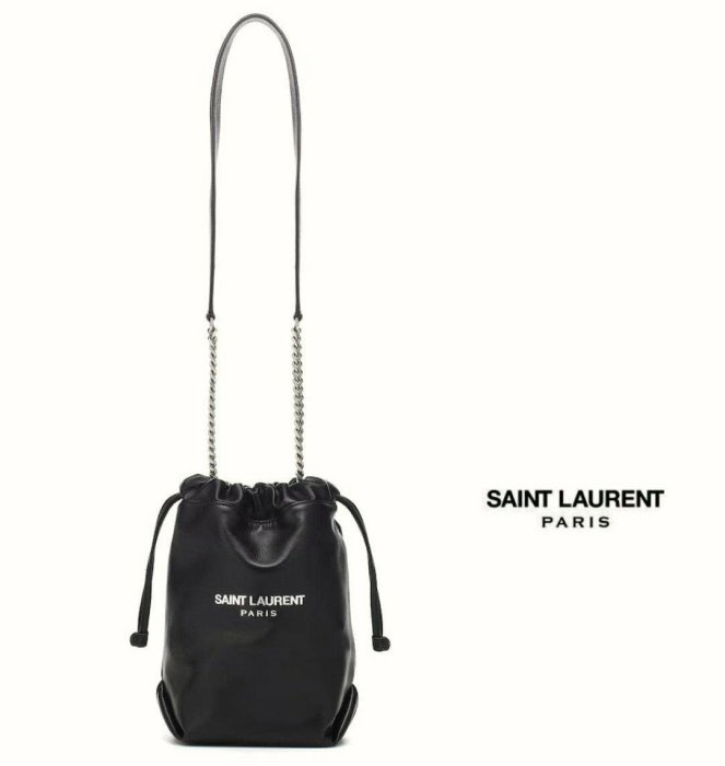 Saint Laurent Paris YSL ( Teddy 黑色) 真皮 肩背包 斜背包   中性款｜100%全新正品｜特價