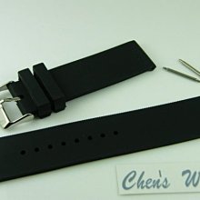 【錶帶家】代用 CK Calvin Klein 錶帶黑色素面直身18mm 20mm 22mm 矽膠錶帶不鏽鋼扣