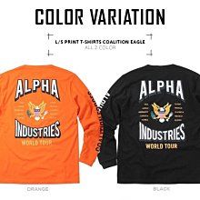 南 現 ALPHA COALITION EAGLE TC1293 長TEE 黑色 橘色 老鷹 日線 軍事風